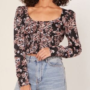Free People Santiago Scoop Neck Printed Top